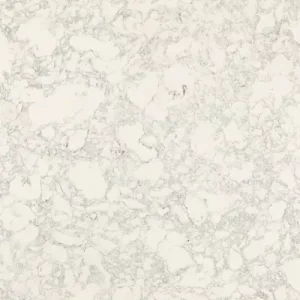 Ainsley quartz countertop surface with soft white background and subtle grey veining for modern kitchen and bathroom countertops