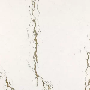 Berkshire Brass Sculpted quartz countertop surface with warm brass tones and textured sculpted finish for luxury kitchen and bathroom countertops