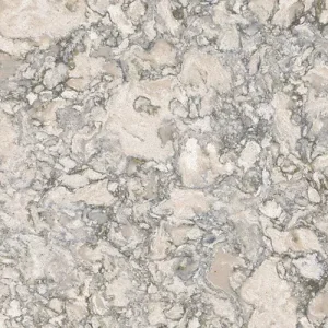 Berwyn quartz countertop surface with light grey background and subtle stone pattern for modern kitchen and bathroom countertops
