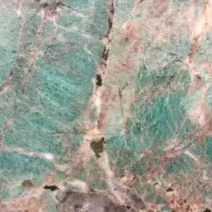 Amazonite quartzite slab with vibrant turquoise tones for luxury kitchen countertops and interior stone surfaces
