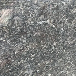 Black Pearl granite slab with deep black background and shimmering silver mineral flecks ideal for durable kitchen countertops and interior stone surfaces