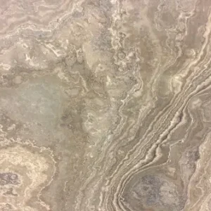 Eramosa natural stone slab with linear brown and grey striations for countertops and interior surfaces