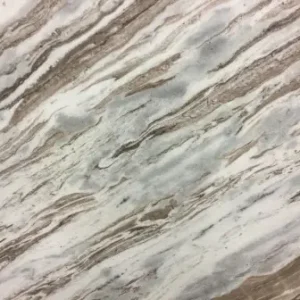 Fantasy Brown natural stone slab with flowing brown and grey veining for kitchen and bathroom countertops