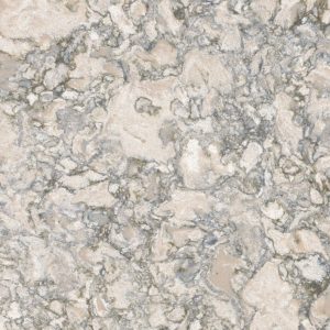 Berwyn quartz countertop slab with soft white background and subtle gray veining for kitchen and bathroom surfaces