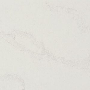 Calacatta Nuvo 5131 quartz countertop slab with white base and dramatic grey veining for modern kitchen and bathroom surfaces