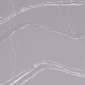 Queen Anne quartz countertop slab with elegant white base and subtle grey veining for kitchen and bathroom surfaces
