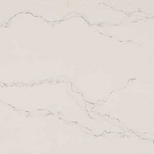Statuario Nuvo 5111 quartz countertop slab with white base and elegant grey veining for modern kitchen and bathroom surfaces